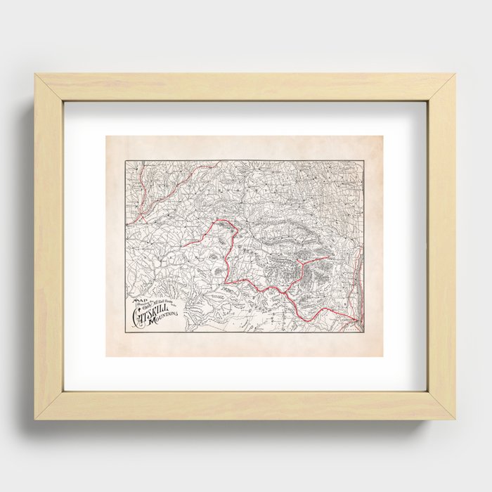 Catskill Mountains Railroad Map Recessed Framed Print