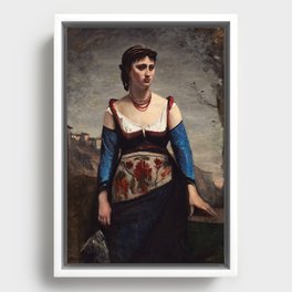 Agostina, 1866 by Jean-Baptiste-Camille Corot Framed Canvas