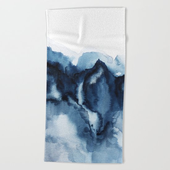 Abstract Indigo Mountains Beach Towel