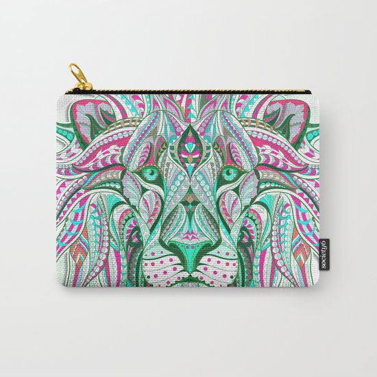 Sea Green Ethnic Lion Carry-All Pouch