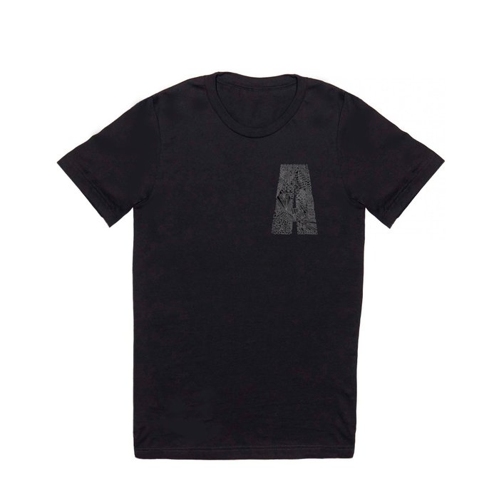 Alphabet Letter A Impact Bold Abstract Pattern (ink drawing) T Shirt