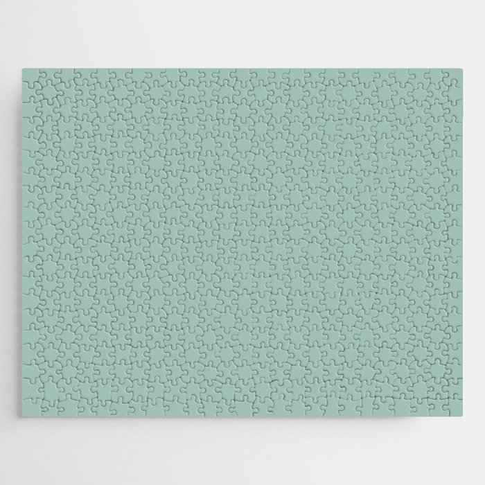 Pastel Aqua Blue Green Solid Color Hue Shade - Patternless Jigsaw Puzzle