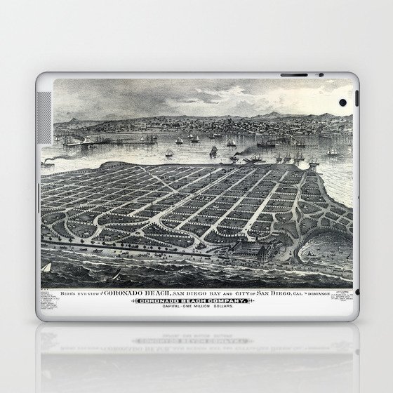 Coronado-California-United States-1880 vintage pictorial map Laptop & iPad Skin