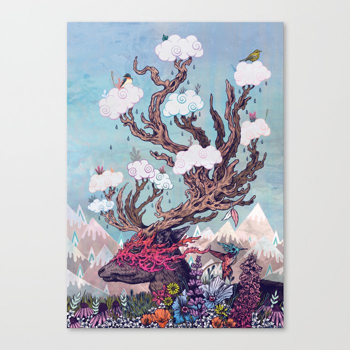Journeying Spirit (deer) Canvas Print