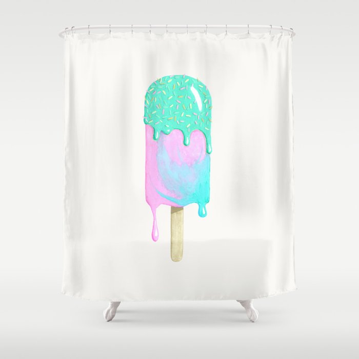 Melty ice cream painting Shower Curtain