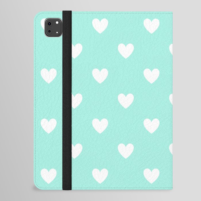 Sweet Hearts - seafoam iPad Folio Case