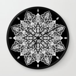 black monika's mandala Wall Clock | Black, Hila, Mandala, Chen, Drawing, Monika 
