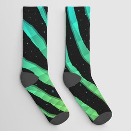 Ripped SpaceTime Stripes - Lime/Cyan Socks