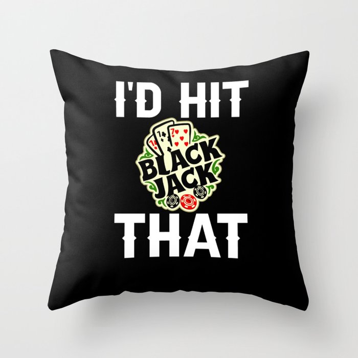 Blackjack Player Casino Basic Strategy Game Cards Throw Pillow
