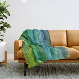 Blue-Green Woodgrain Abstract Throw Blanket