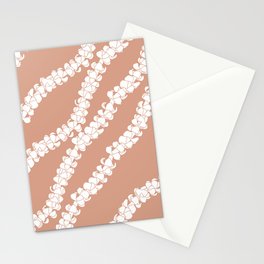 Puakenikeni single lei art on Coral Dust Stationery Card