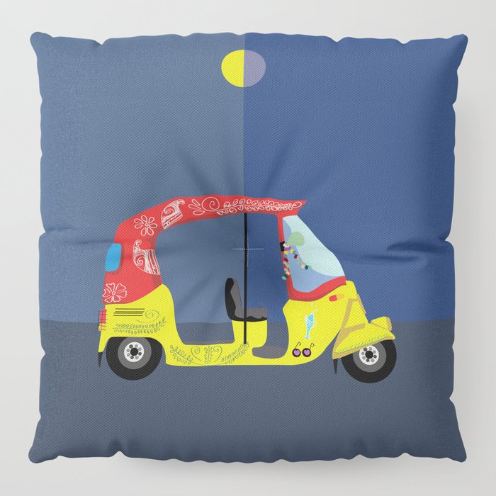 Auto Rickshaw Art Floor Pillow By 83oranges Society6
