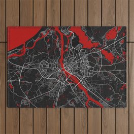 Riga City Map of Latvia - Oriental Outdoor Rug