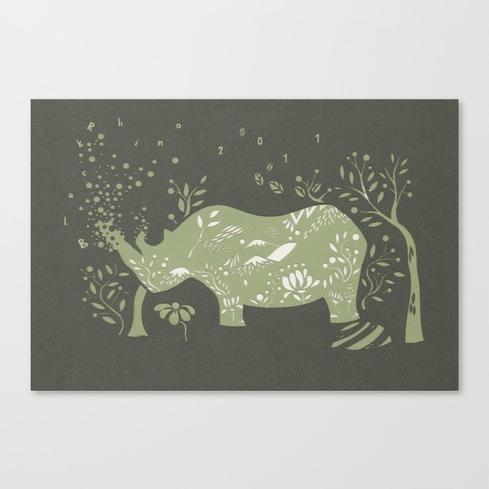 Black Rhino Canvas Print