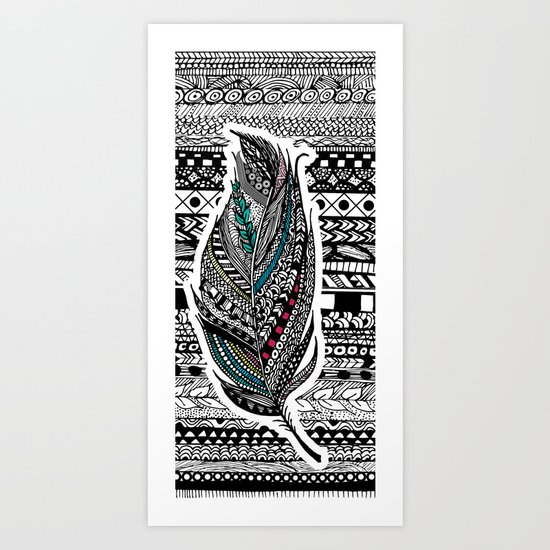 Aztec Feather. Art Print