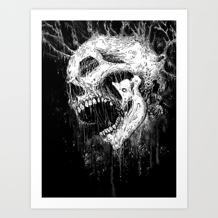 Screaming skull in the dark. Gothic style. In Oblivion. (darkness, evil,  skull, decay) Art Print by mrRuin | Society6