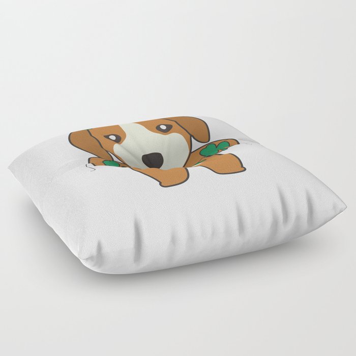 Beagle Shamrocks Cute Animals For Happiness Floor Pillow