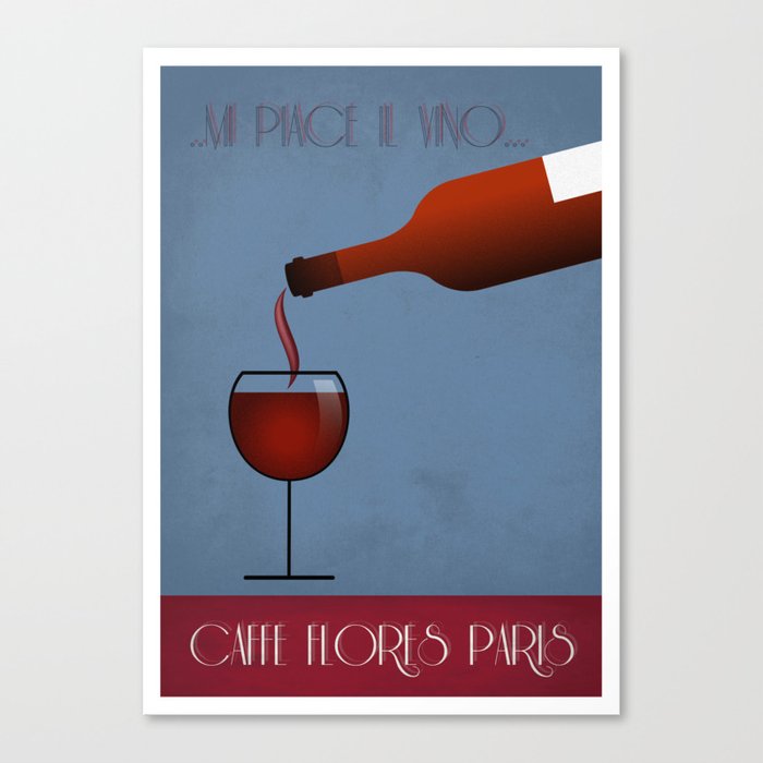 Red wine bottle Canvas Print