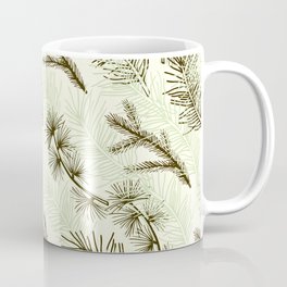 Christmas tree pattern. Coffee Mug | Green, Wintertime, Design, Nature, White, Christmas, Holiday, Drawing, Pattern, Branches 