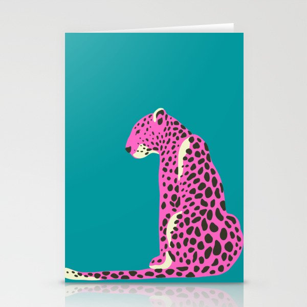 Pink Leopard   Stationery Cards