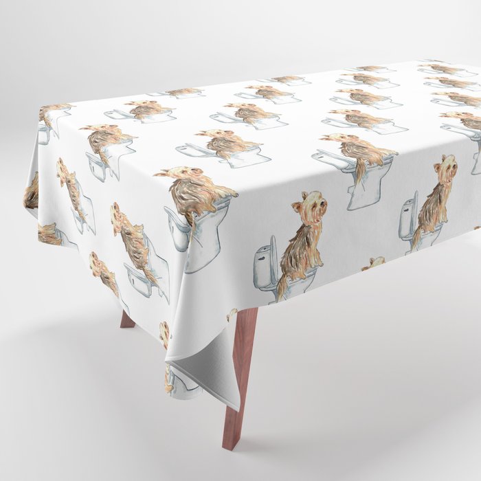  Yorkie Yorkshire terrier toilet Painting Tablecloth