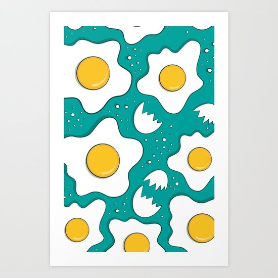 Fried Eggs Pattern Art Print