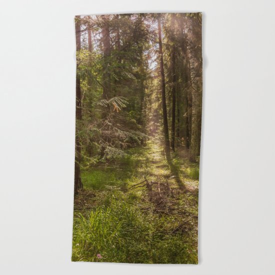 Summer forest Beach Towel