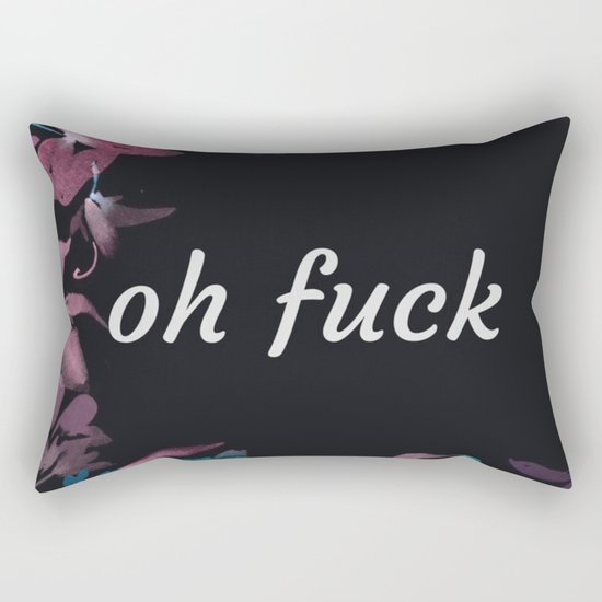 Oh Fuck (Floral) Rectangular Pillow