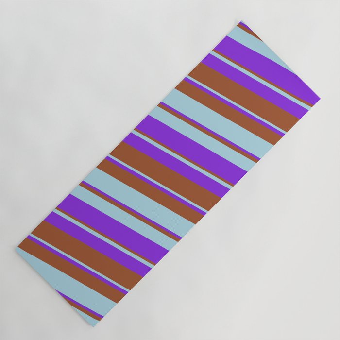 Sienna, Light Blue & Purple Colored Lines/Stripes Pattern Yoga Mat