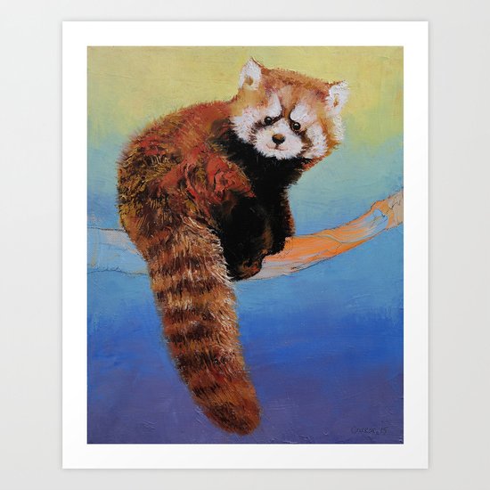 Cute Red Panda Art Print By Michaelcreese Society6