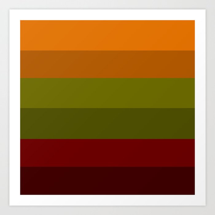 Cool Autumn Leaves Color Therapy Art Print