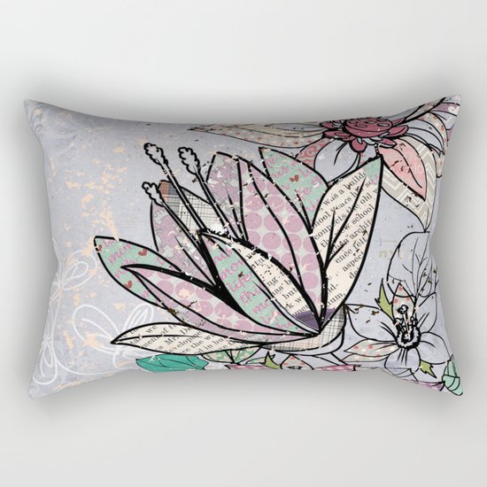Paper Flowers #3 Rectangular Pillow