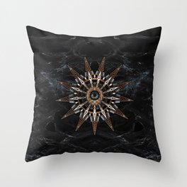 NBARBARAGHA DSXIII Logo Gold & Black Marble Throw Pillow