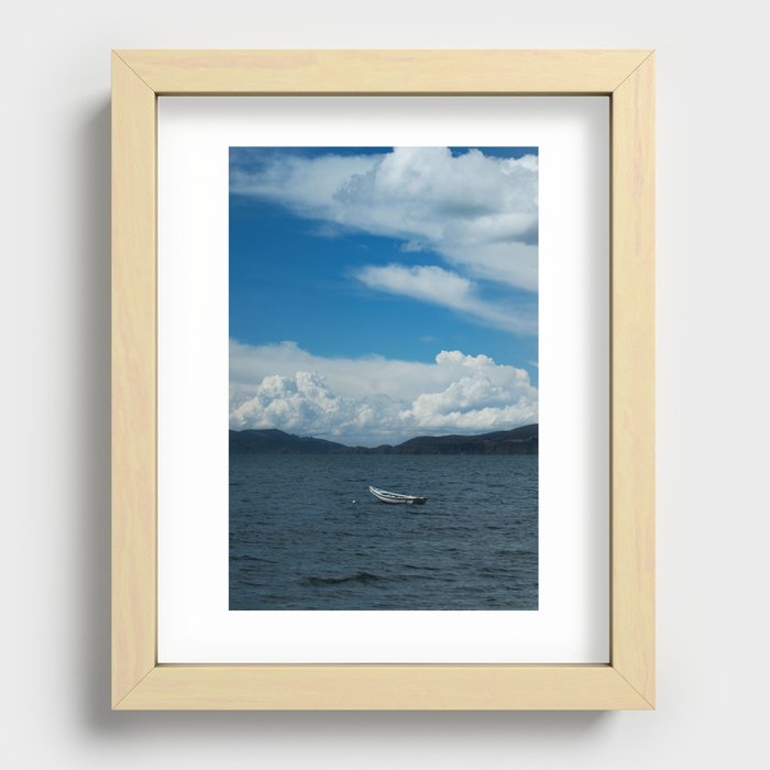 Titicaca lake raft Recessed Framed Print