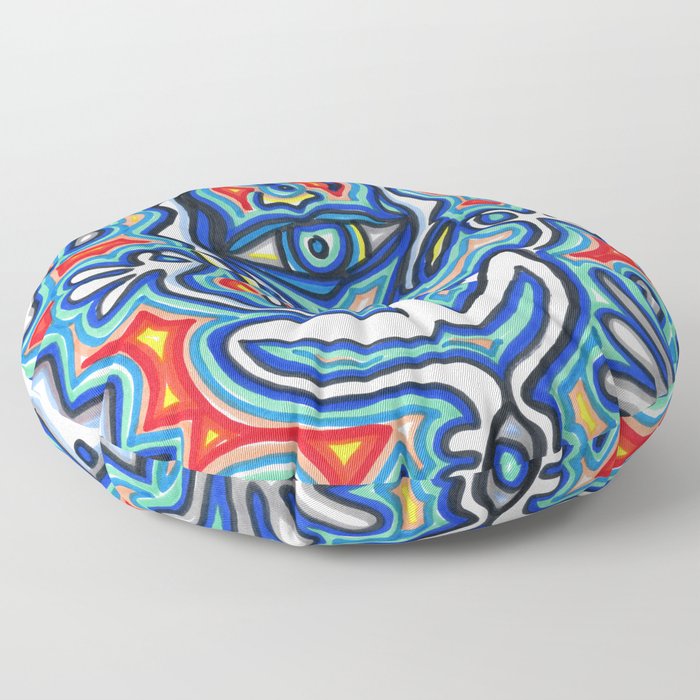 1eyewolf dreaming Floor Pillow