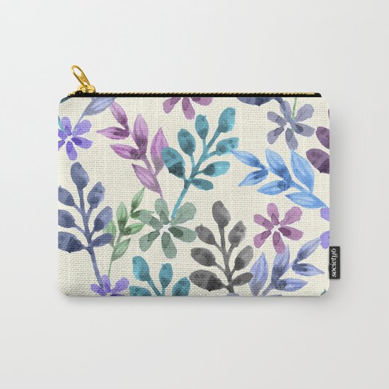 Watercolor Floral Pattern Carry-All Pouch