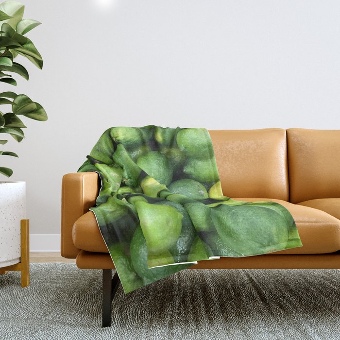 Pile of Limes Fresh Fruit Photograph Throw Blanket