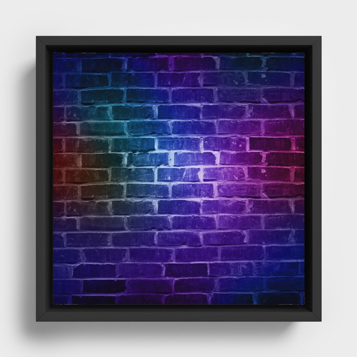 Geometric Neon Pattern Framed Canvas