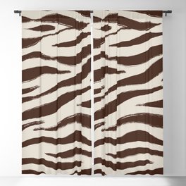 Elegant Earthy Zebra Animal Print Boho Blackout Curtain