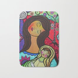 Abstract Mother and Child Painting by Prisarts Bath Mat | Love, Son, Painting, Abstract, Motherandchild, Mexicanart, Mother, People, Daughter, Restaurantart 