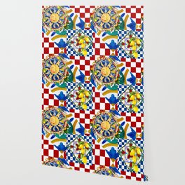 Sicilian sun,tiles,summer,majolica,lemon art Wallpaper