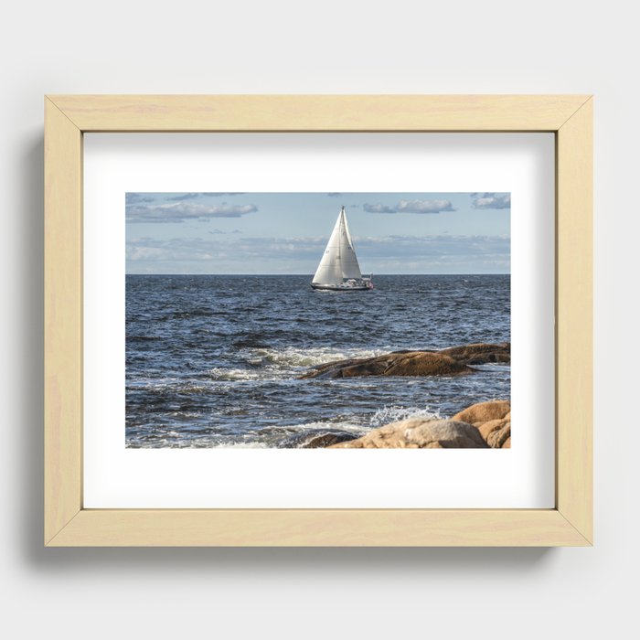 Sailboat at flatrocks Recessed Framed Print