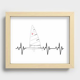Classic Laser sailboat on a heartbeat - laser sailing dinghy Recessed Framed Print