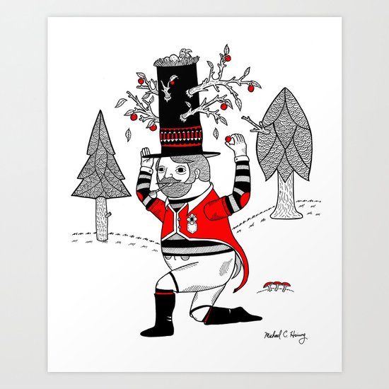 On the various things that can grow out of stove pipe hats. Art Print