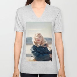 Marilyn #9 V Neck T Shirt | Hollywood, Cinema, Vintage, Photo, Iconic, Legend, Beautifulblonde, Celebrity, Famous, Retro 