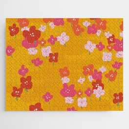 Bold Yellow 70s Floral Jigsaw Puzzle