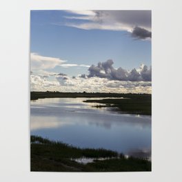 South Africa Photography - Pond Under The Blue Cloudy Sky Poster