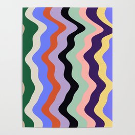 Waves Stripe - Multi Poster