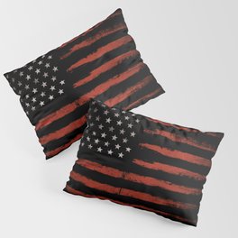 American flag Grunge Black Pillow Sham | Patriot, Independence, War, People, Flag, Stars, Usa, Soldier, Stripes, Grunge 