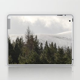 Pine Tree View of Cairngorm Mountains Snow Field Laptop Skin